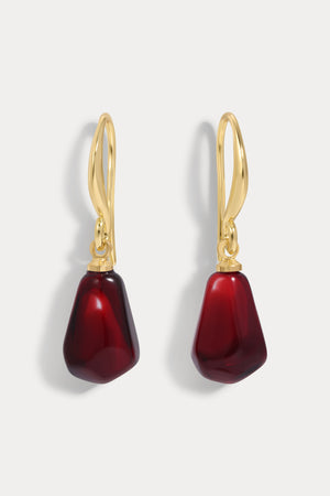 Burgundy Pomegranate Teardrop Earrings
