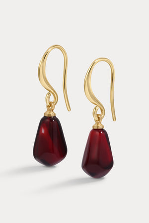 Burgundy Pomegranate Teardrop Earrings