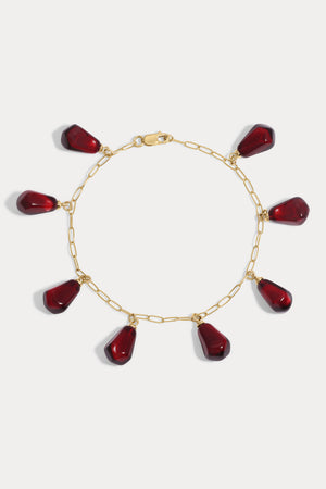 Gold Pomegranate Charm Bracelet