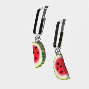Watermelon L-Shape Earrings