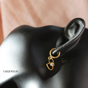 THE MINI GOLD HEART EARRINGS