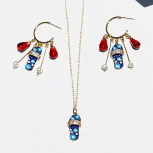 Slippers Evil Eye Pomegranate Set