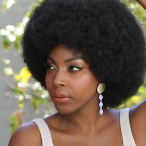 MIS-MATCH NEON PURPLE EARRINGS