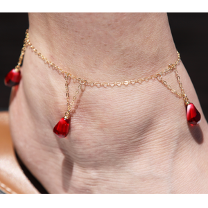 POMEGRANATE JIGGLY ANKLET