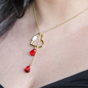 2 In 1 HEART POMEGRANATE NECKLACE