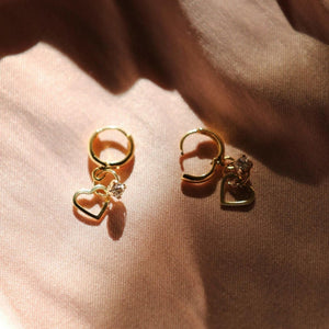 THE MINI GOLD HEART EARRINGS