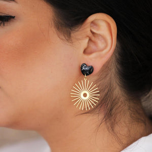 THE HEART MARBLE EARRINGS