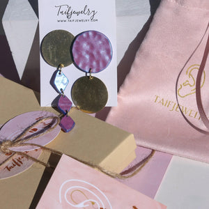 MIS-MATCH NEON PURPLE EARRINGS