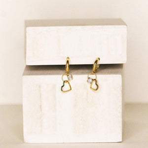 THE MINI GOLD HEART EARRINGS