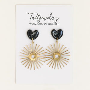 THE HEART MARBLE EARRINGS