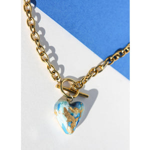 HEART WAVES BLUE NECKLACE