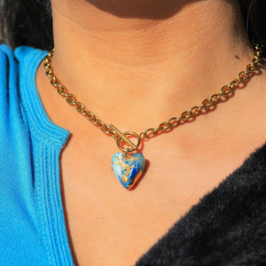 HEART WAVES BLUE NECKLACE