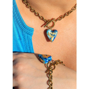 HEART WAVES BLUE NECKLACE