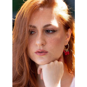 POMEGRANATE HOOP EARRINGS