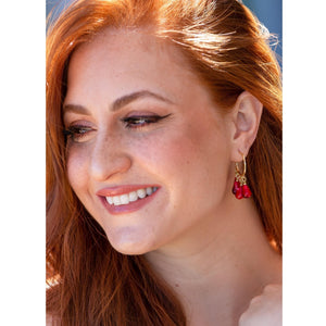 POMEGRANATE HOOP EARRINGS