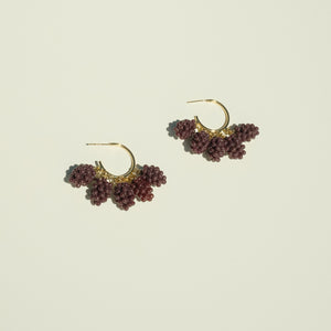 Grape Hoop Earrings