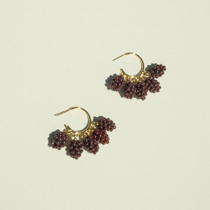 Grape Hoop Earrings