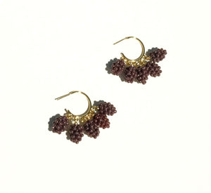 Grape Hoop Earrings