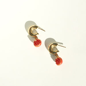 Half Pomegranate Earrings