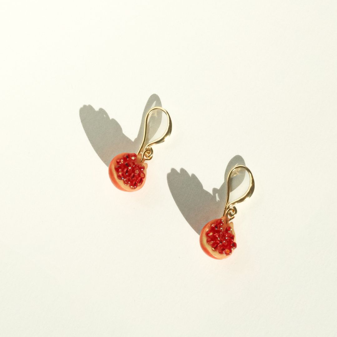 Half Pomegranate Loop Earrings