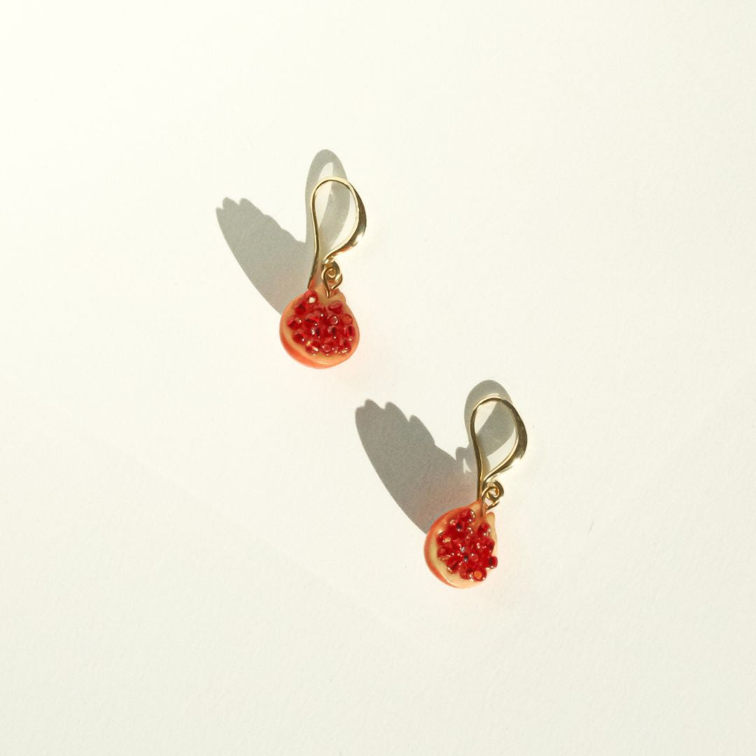 Half Pomegranate Loop Earrings