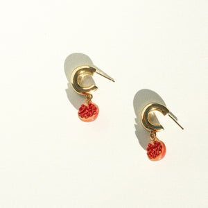 Half Pomegranate Earrings