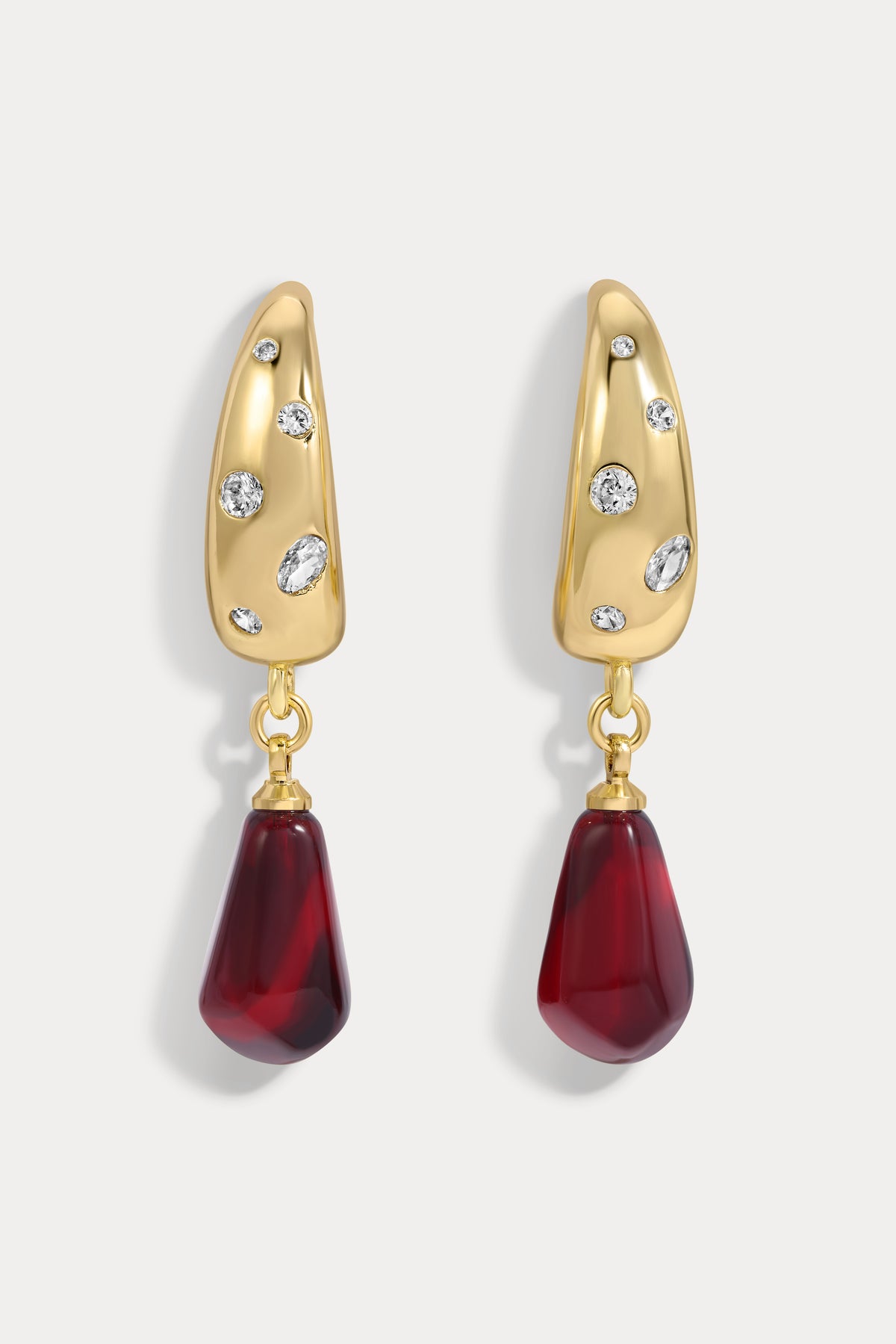 Gold crystal studs