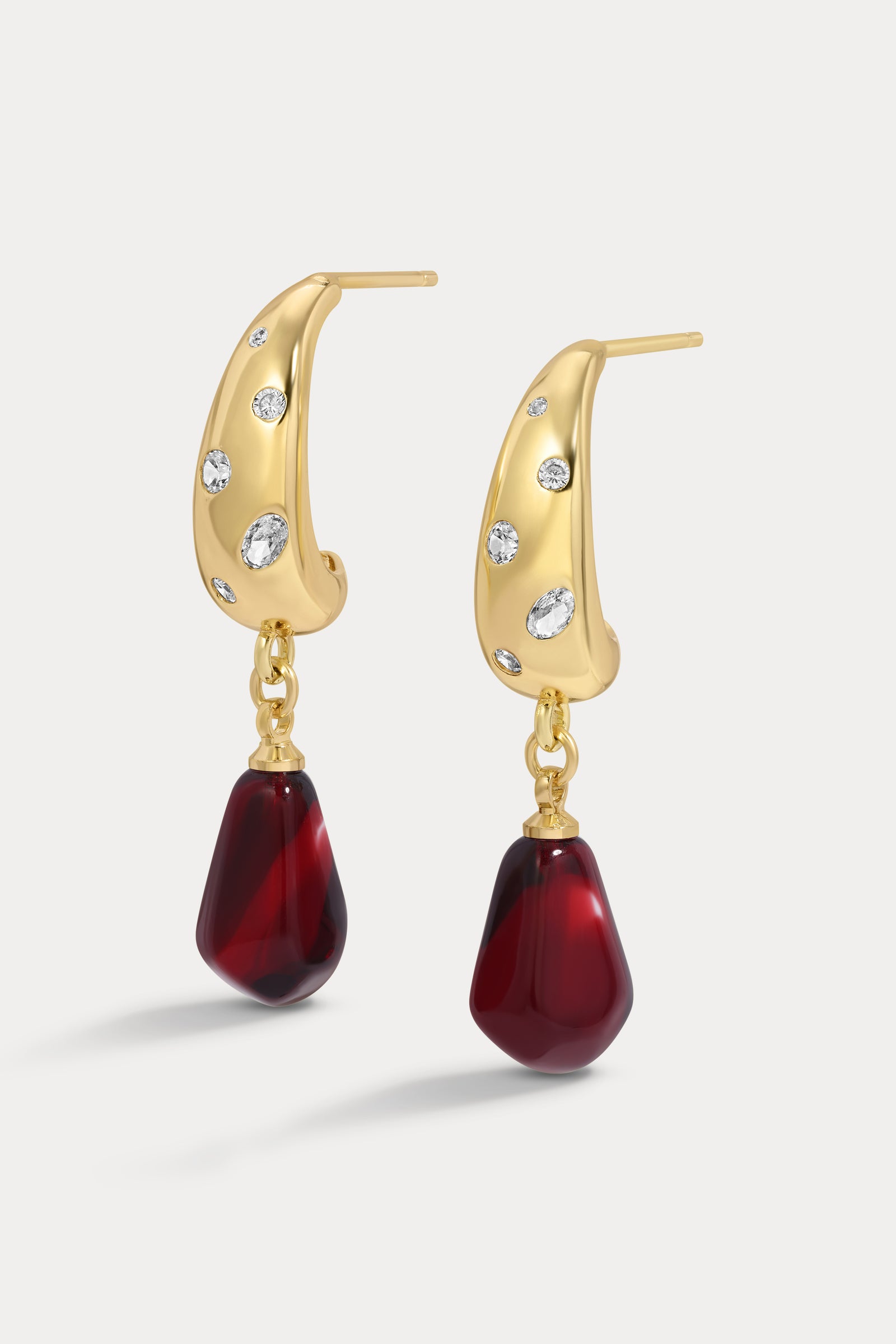 Gold crystal studs