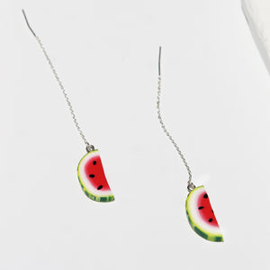 Watermelon Threader Earrings