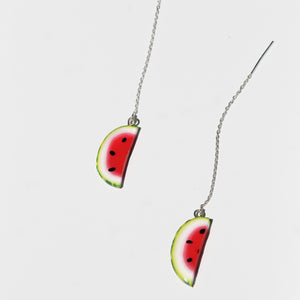 Watermelon Threader Earrings