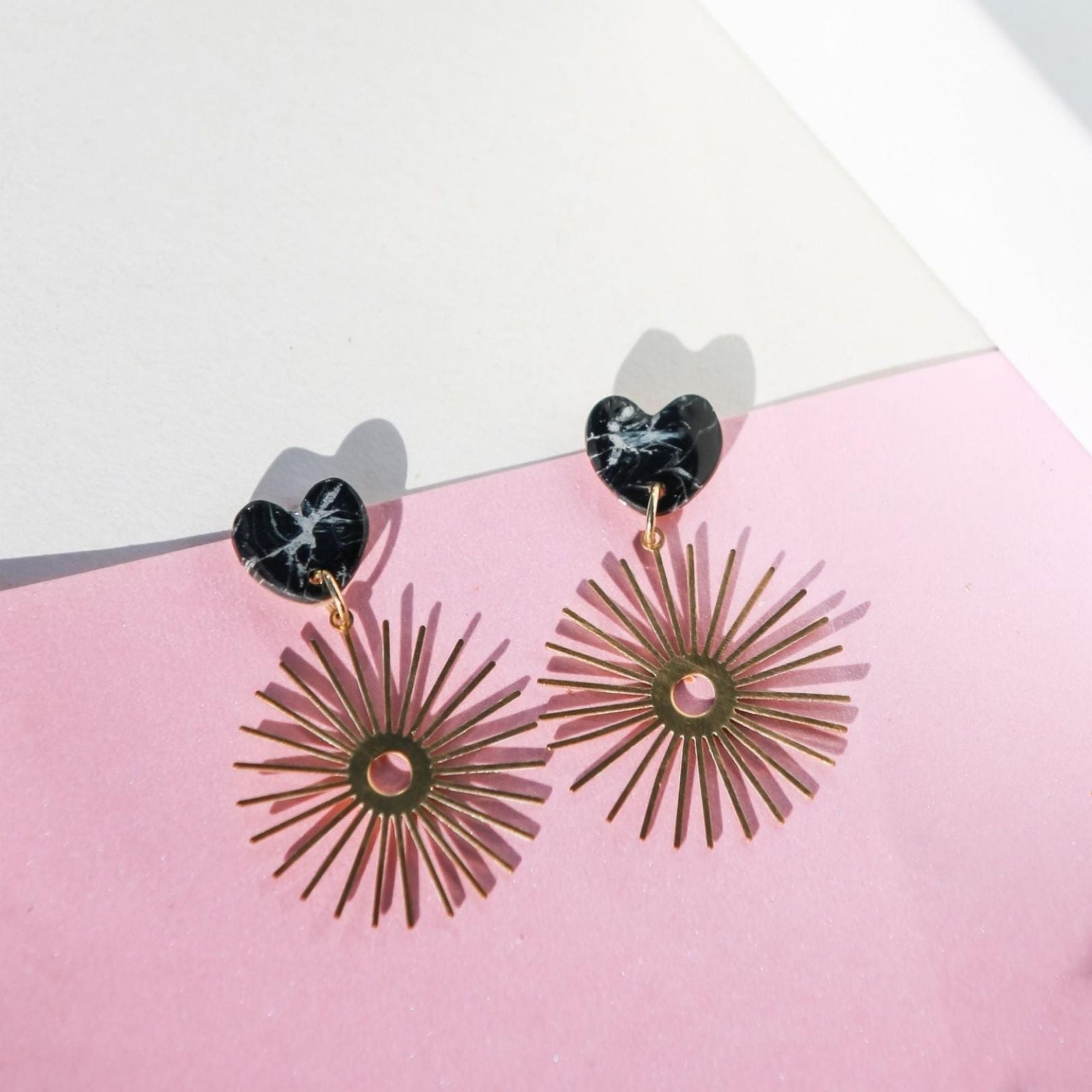 THE HEART MARBLE EARRINGS