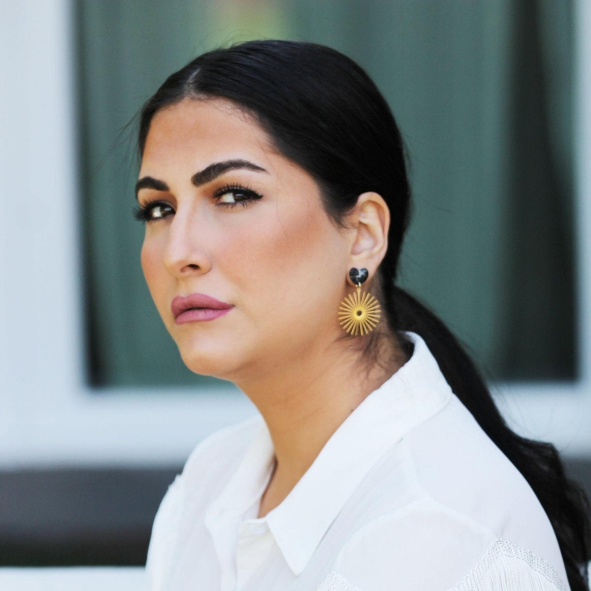 THE HEART MARBLE EARRINGS