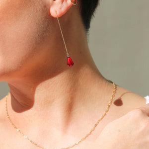 Threader Pomegranate Earrings