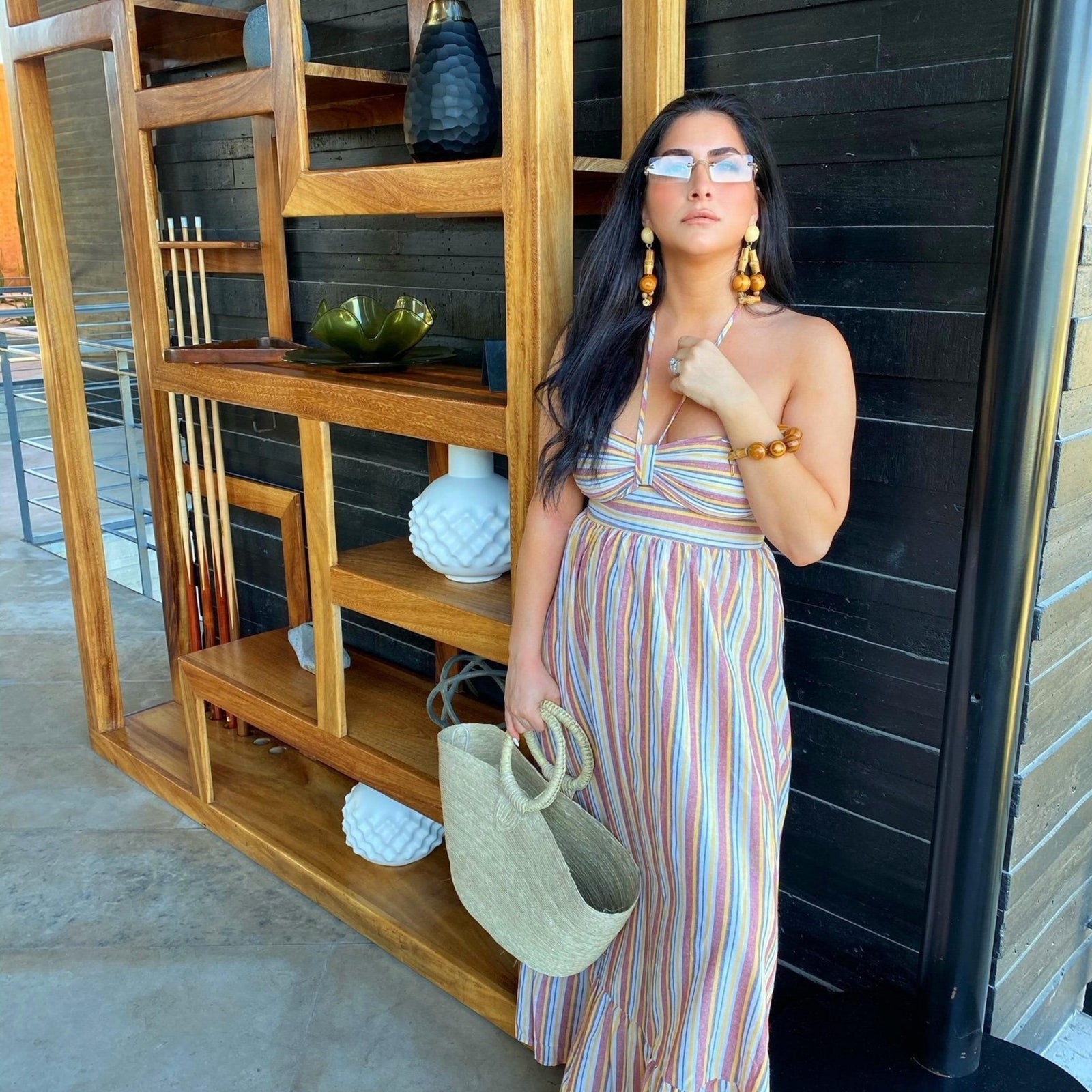 BAMBOO DANGLE EARRINGS.