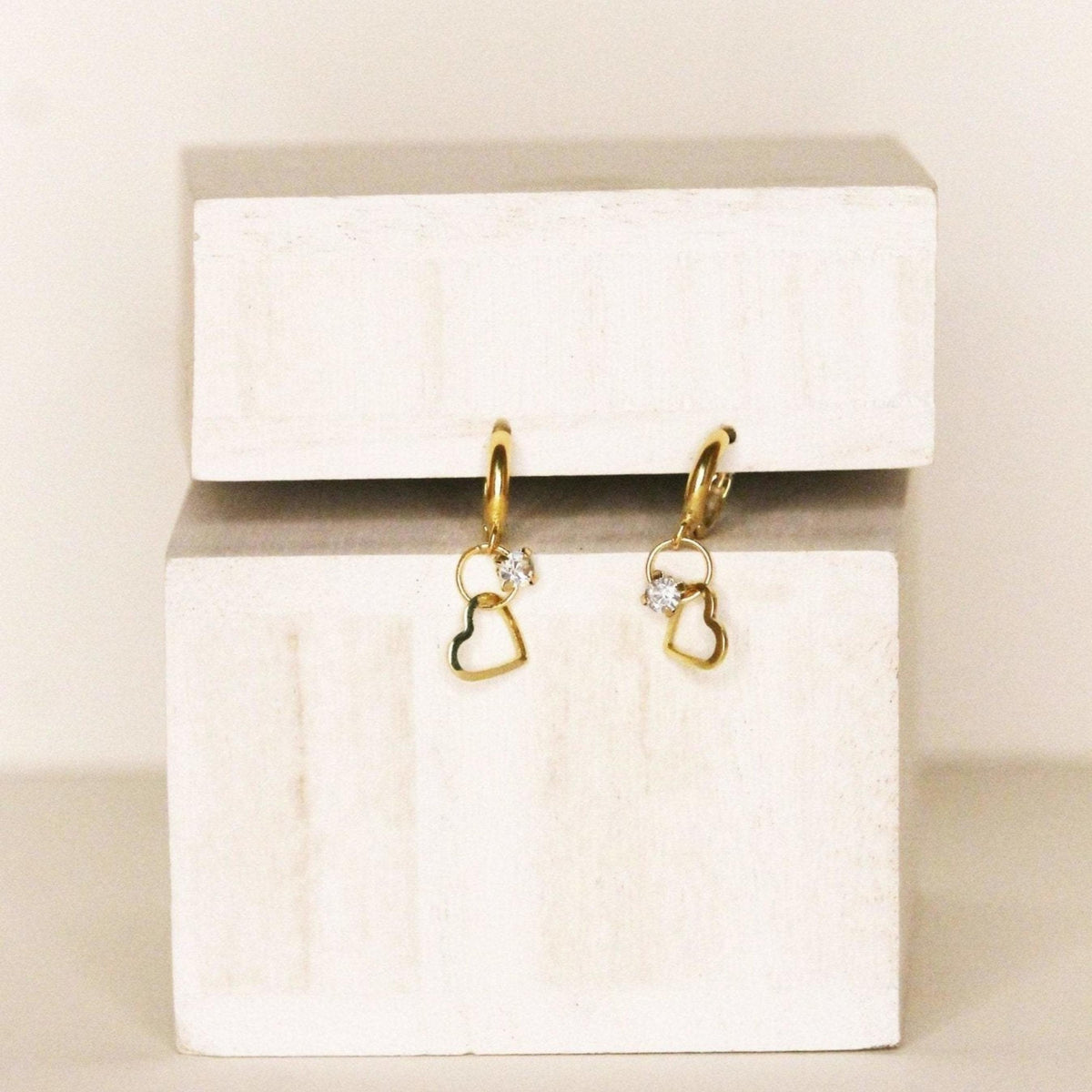 THE MINI GOLD HEART EARRINGS