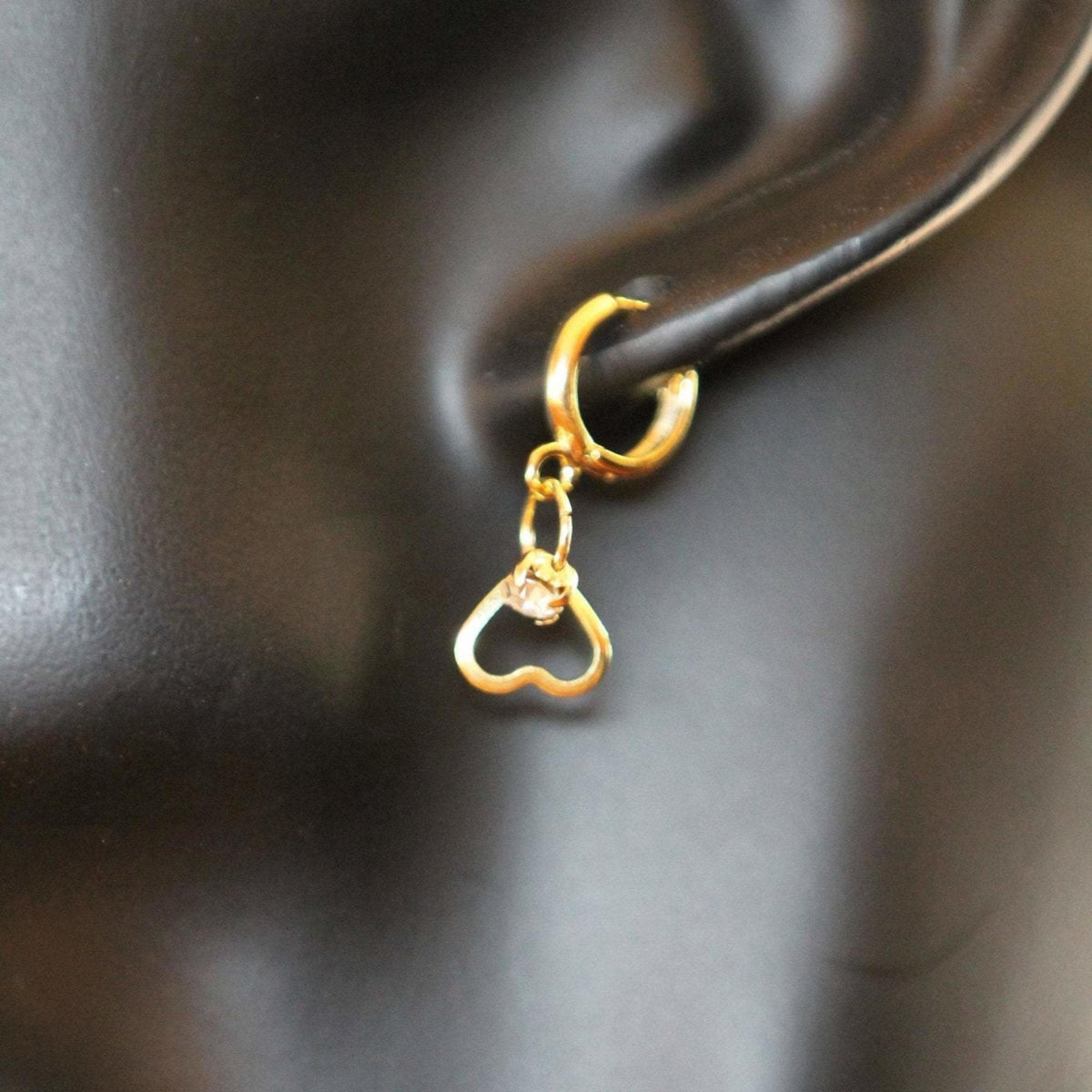 THE MINI GOLD HEART EARRINGS