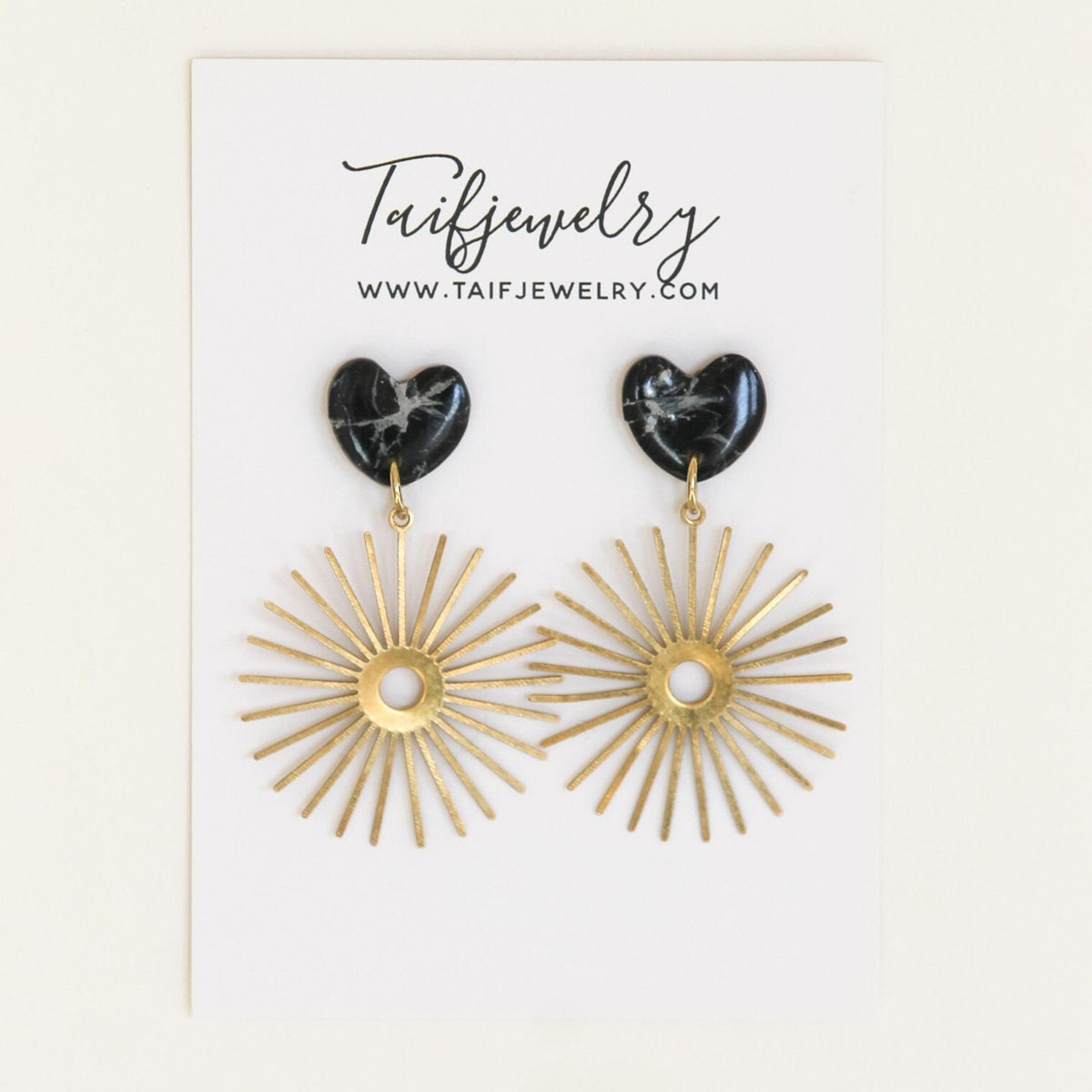 THE HEART MARBLE EARRINGS