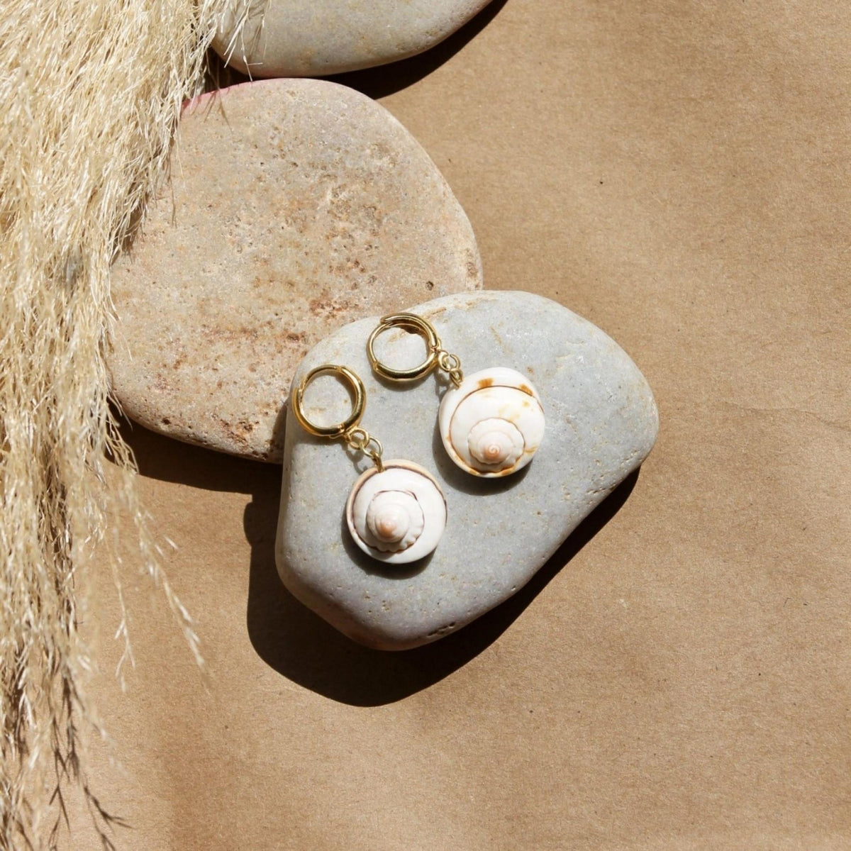 SHELL HOOP EARRINGS