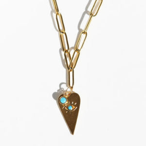 HEART EVIL EYE NECKLACE