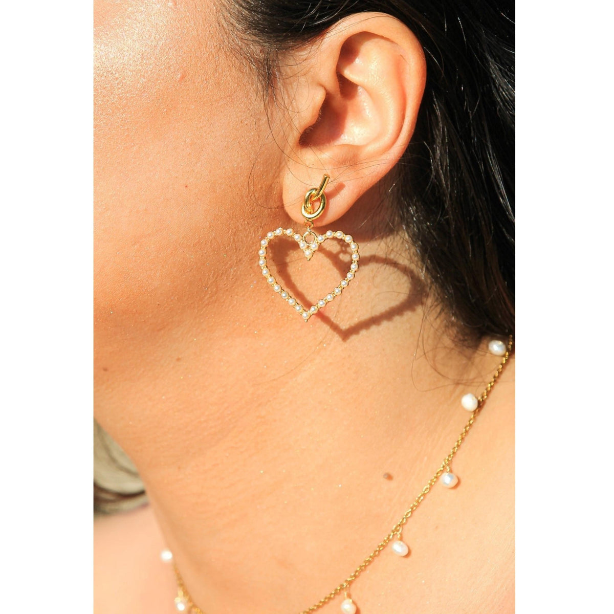 HEART PEARL EARRINGS