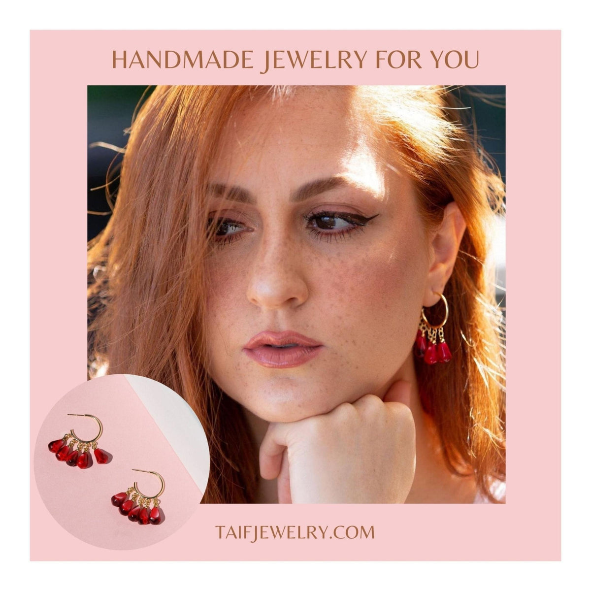 POMEGRANATE HOOP EARRINGS