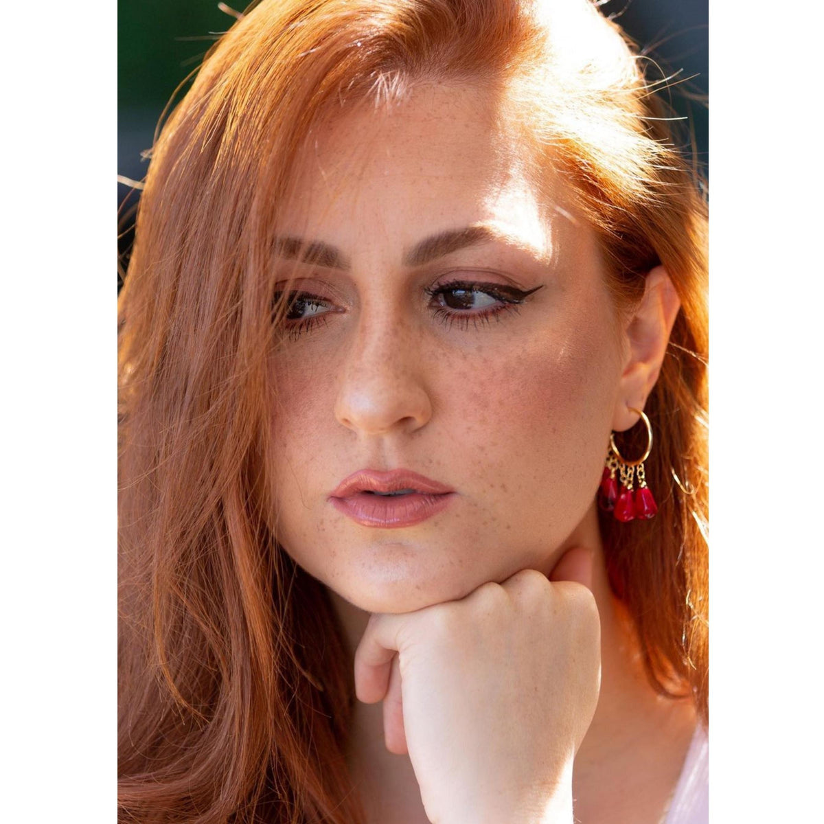 POMEGRANATE HOOP EARRINGS