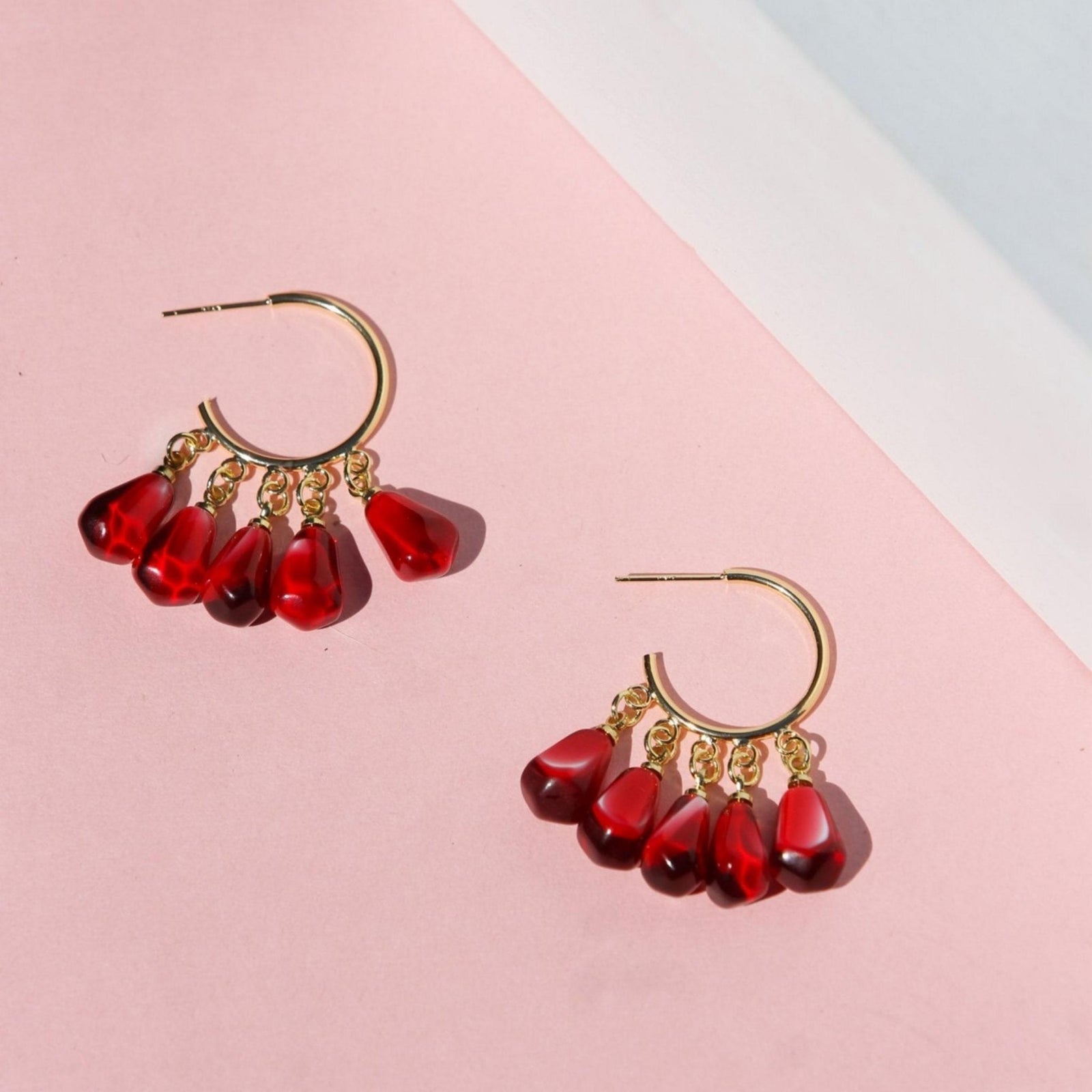 POMEGRANATE HOOP EARRINGS