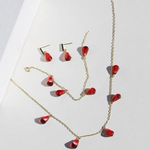 POMEGRANATE SET "NECKLACE + BRACELET + EARRINGS" - TaifJewelry